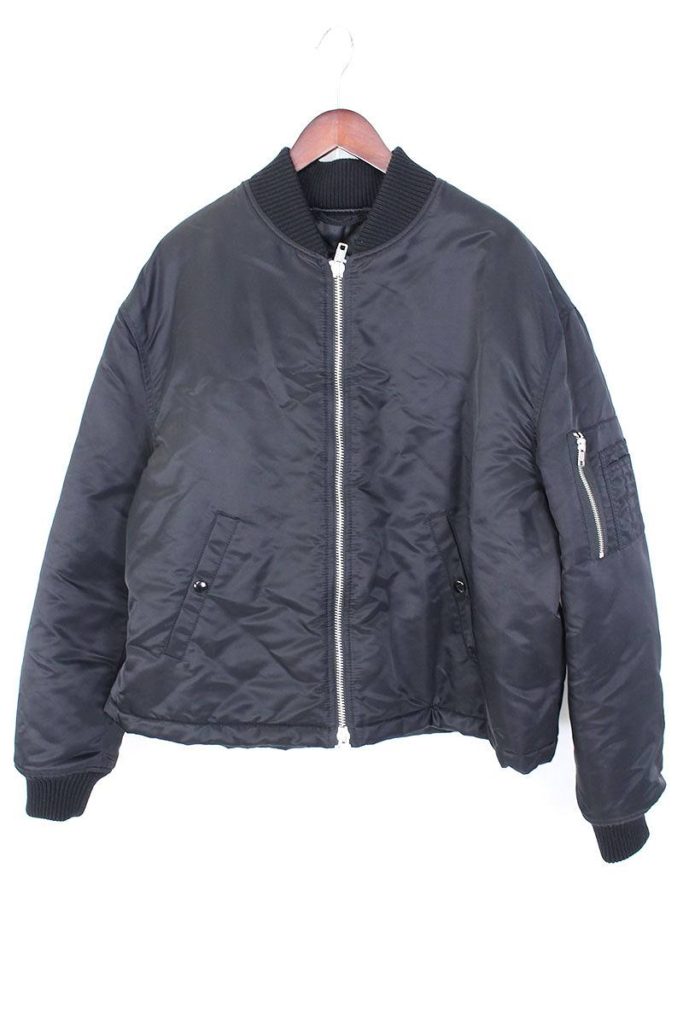 ラフシモンズ RAF SIMONS NIGHTMARE SHORT BOMBER 172 707 30002 00099 ナイトメアバックロゴプリントボンバーブルゾンジャケット