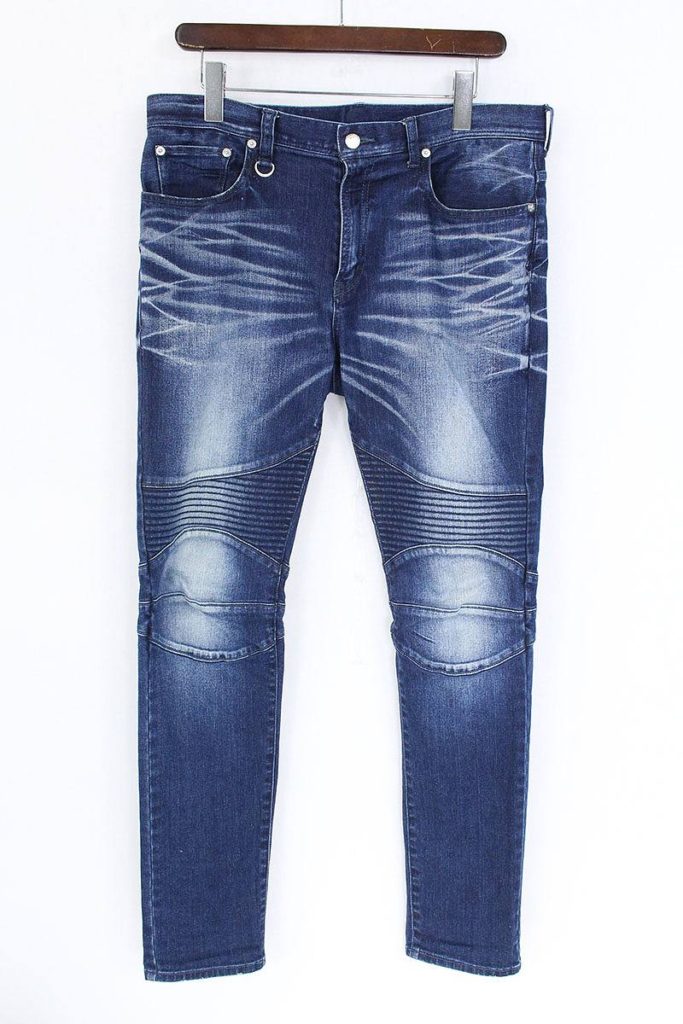 ソフネット SOPHNET DAMAGED STRETCH DENIM SKINNY BIKER PANT  SOPH-167053 ウォッシュ加工バイカーデニムパンツ