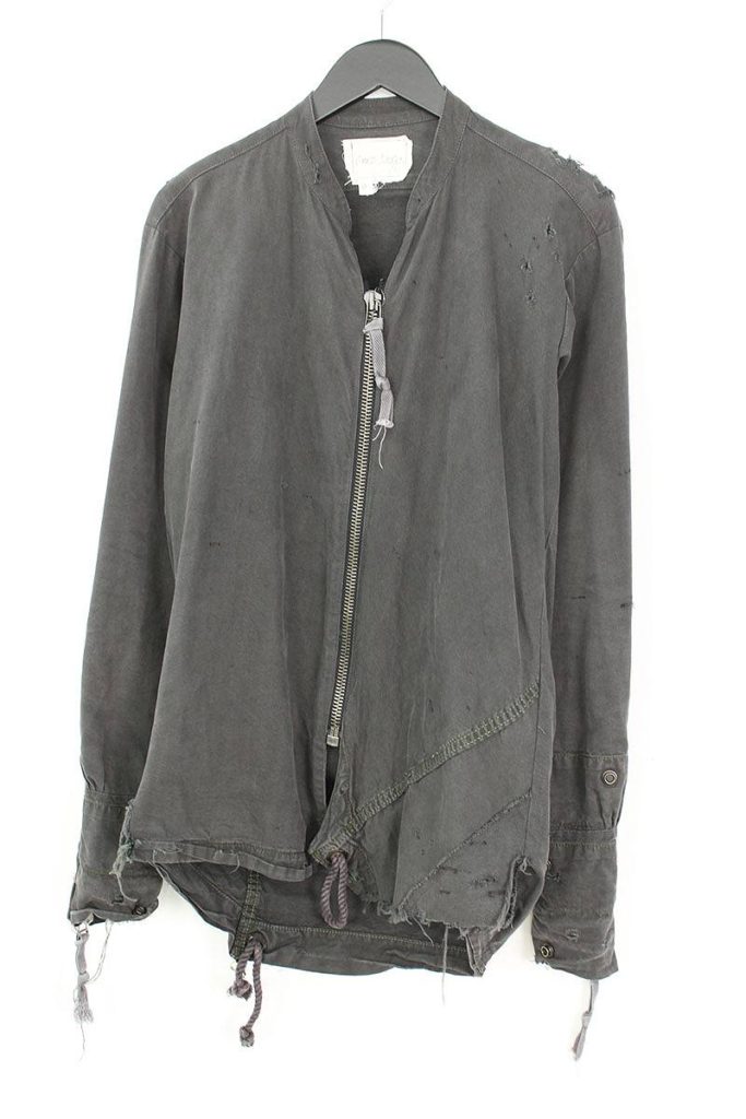 グレッグローレン Greg Lauren THE TENT ZIP STUDIO SHIRT ユーズド加工カットオフジップアップ長袖シャツ