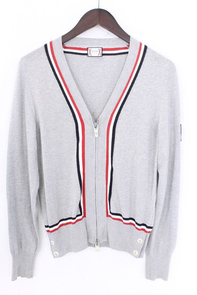 モンクレールガムブルー MONCLER GAMME BLEU トリコロールジップアップカーディガン
