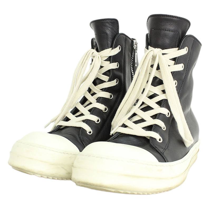 リックオウエンス Rick Owens Ramones/ラモーンズ ラモーンズサイドジップハイカットレザースニーカー