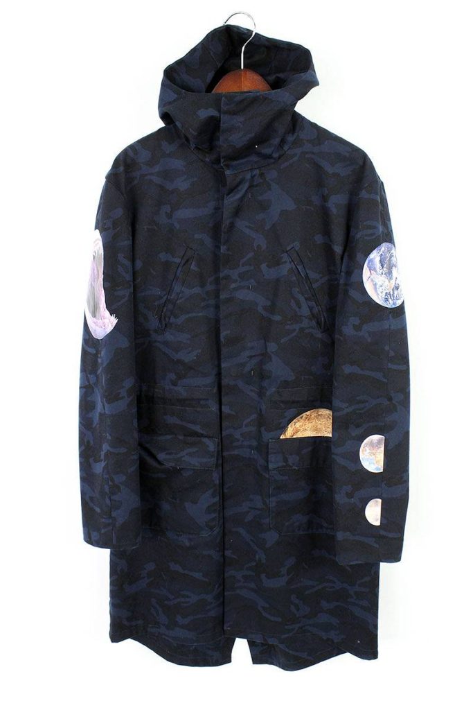 ラフシモンズ RAF SIMONS PARKA WITH STERLING RUBY GRAPHICS プリント迷彩カモフラフーデッドコート