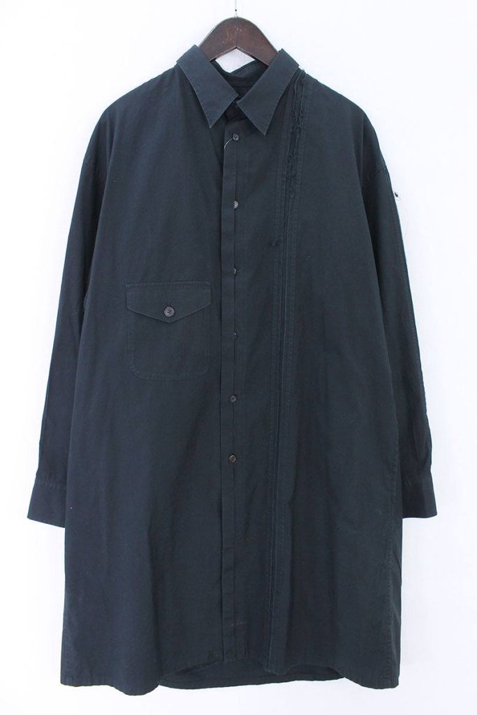 ヨウジヤマモトプールオム Yohji Yamamoto POUR HOMME HO-B27-037 コットンロング長袖シャツ