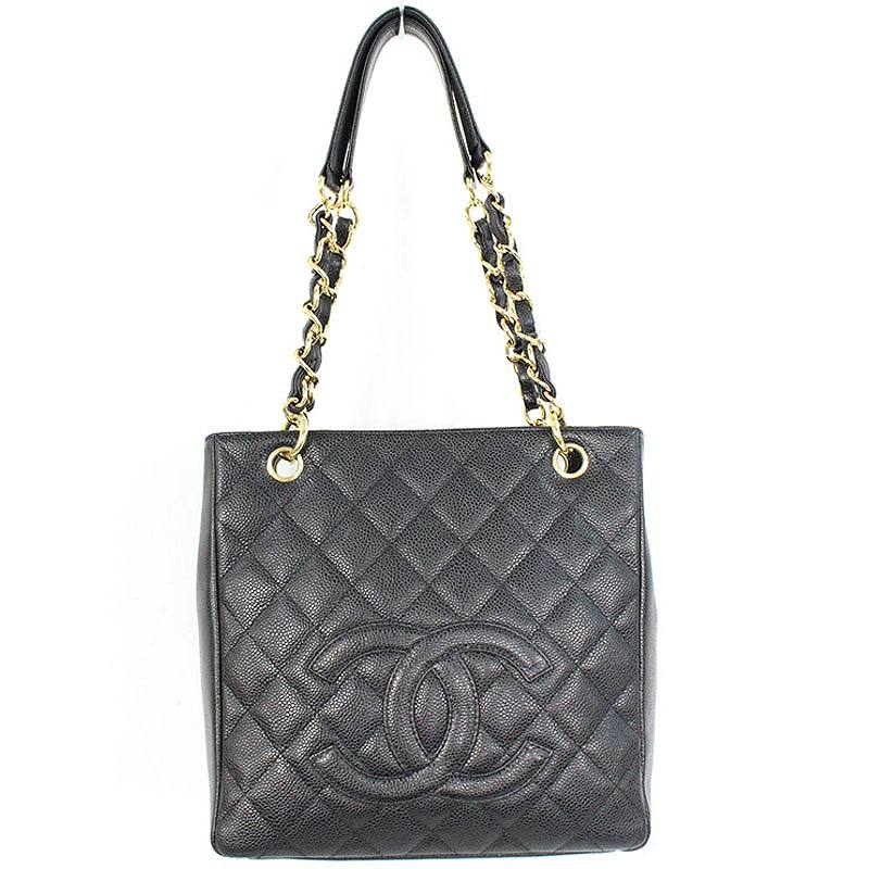 シャネル CHANEL キャビアスキンココマークトートバッグ