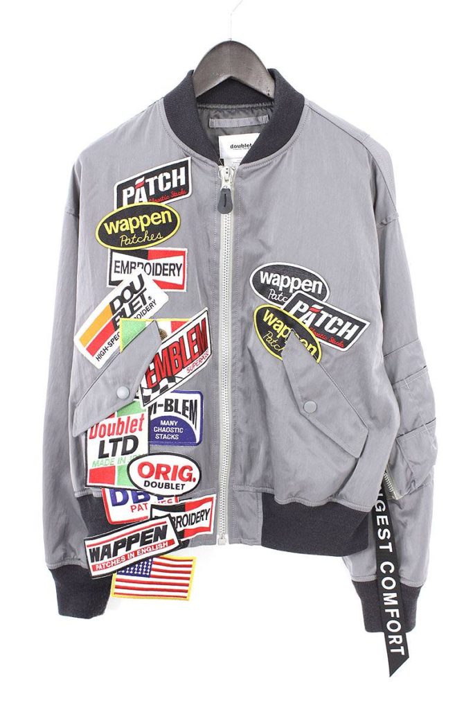 ダブレット doublet CHAOS PATCHES BOMBER BLOUSON 18SS04BL60 ワッペンジップアップナイロンブルゾン