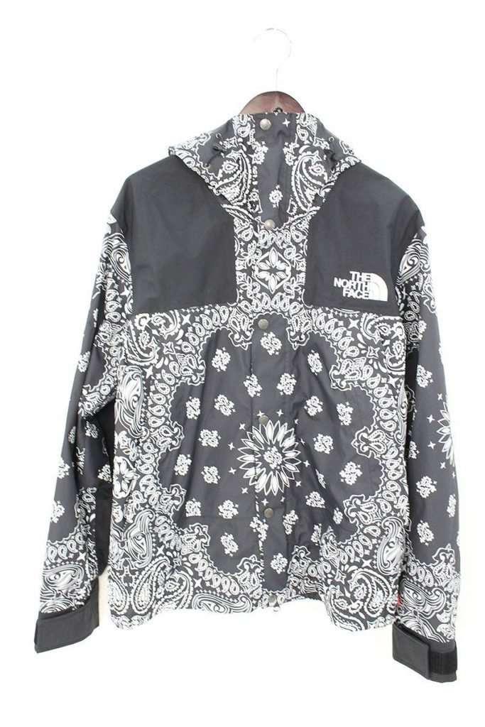 シュプリーム ×ノースフェイス THE NORTH FACE 14AW Bandana Mountain Parka ペイズリーバンダナ柄マウンテンパーカーブルゾン  メンズ S