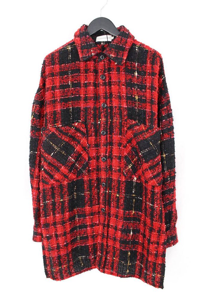 TWEED OVERSIZE SHIRT オーバーサイズモヘア長袖シャツ