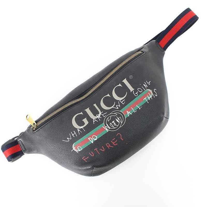 グッチ GUCCI 493869/ココキャピタン ロゴプリントレザーベルトバッグショルダーバッグ