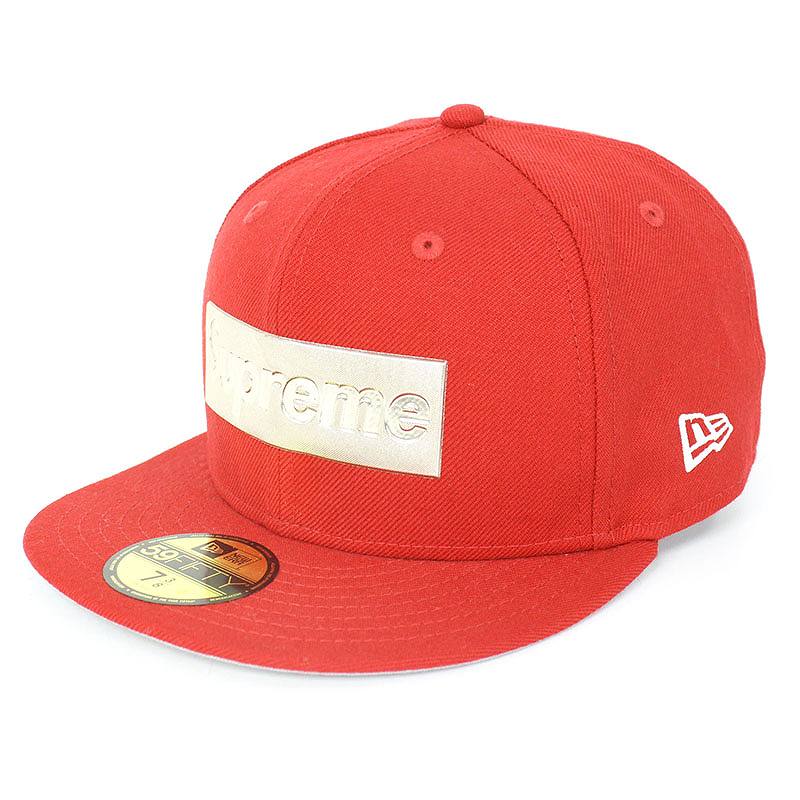 シュプリーム SUPREME × ニューエラ New Era Metallic Box Logo New Era Cap メタリックボックスロゴベースボールキャップ