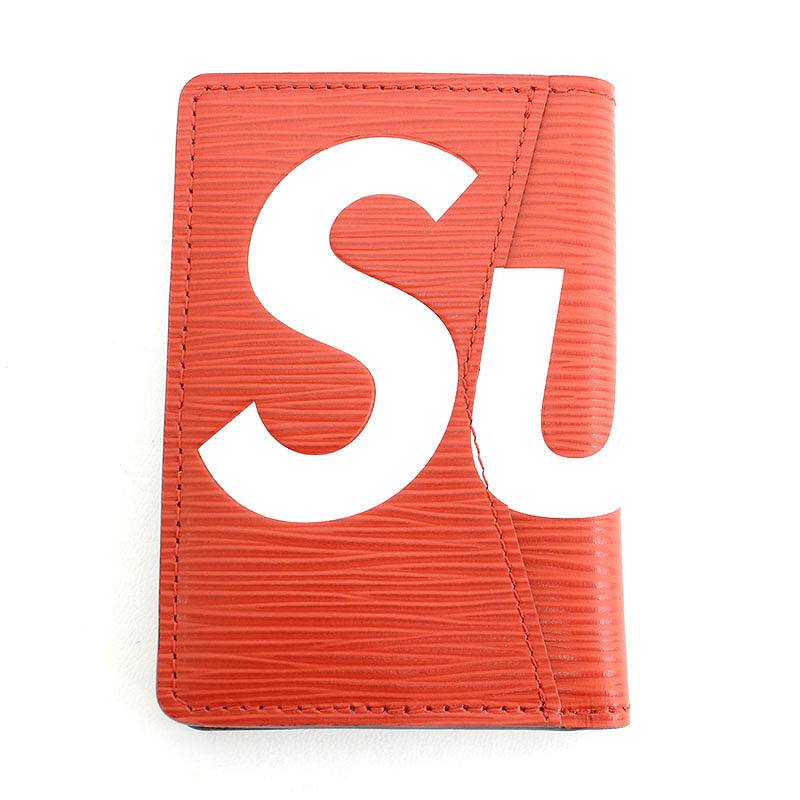 シュプリーム SUPREME × ルイヴィトン LOUISVUITTON LV Pocket Organizer ロゴエピレザーカードケース