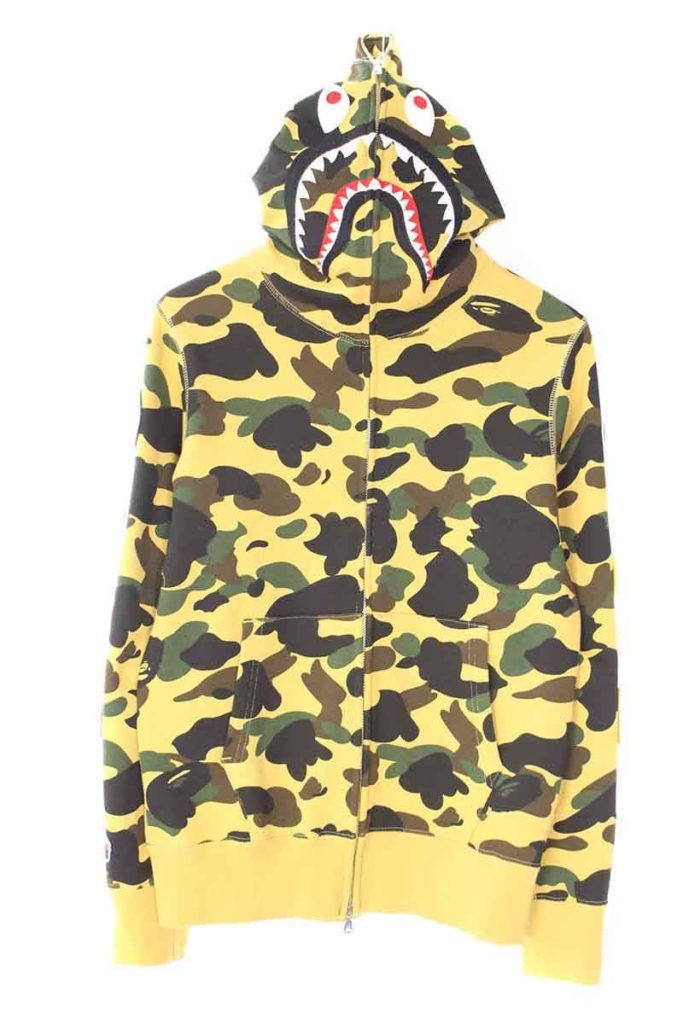 アベイシングエイプ A BATHING APE 1ST CAMO MULTI LOGO SHARK FULL ZIP HOODIE カモフラシャークジップアップパーカー