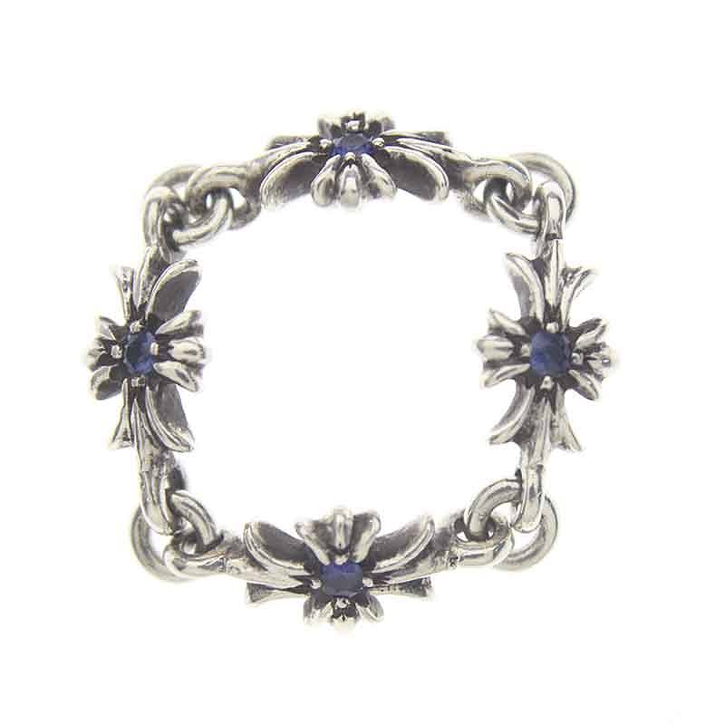 クロムハーツ Chrome Hearts RING TNY E CH PLS SAP/タイニーECHプラス サファイア/シルバーリング