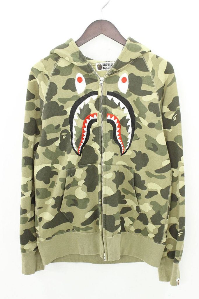 アベイシングエイプ A BATHING APE 1ST CAMO MULTI LOGO SHARK FULL ZIP HOODIE カモフラ