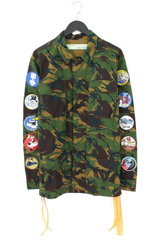 オフホワイト OFF WHITE CAMOUFLAGE FIELD JACKET 袖キャラクターパッチカモフラ柄フィールドジャケット