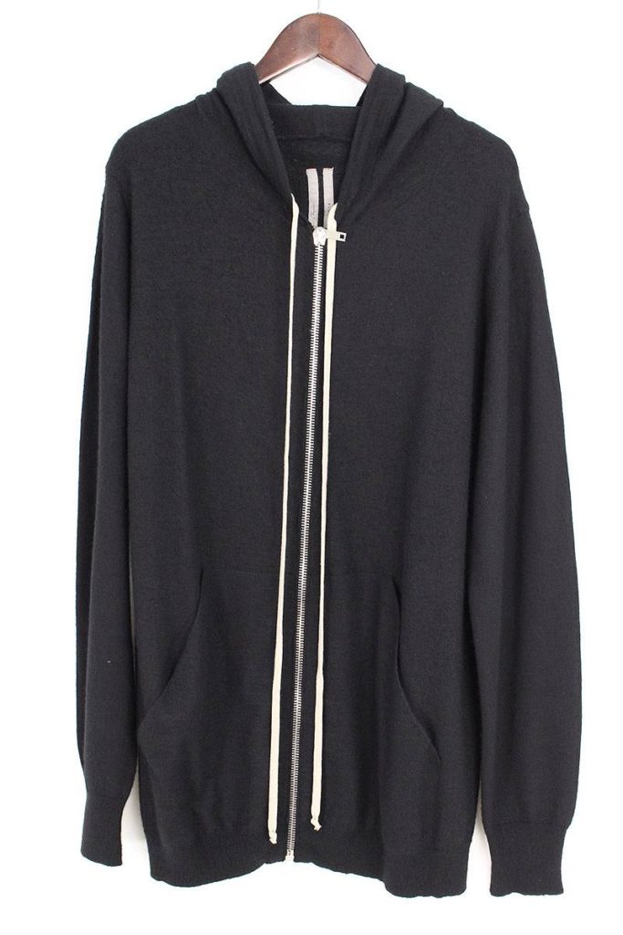 リックオウエンス Rick Owens BOILED CASHMERE HOODIE 【RU18S5614-WSB】カシミアニットパーカー