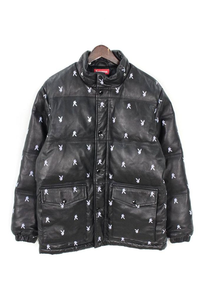 シュプリーム SUPREME Playboy leather puffy jacket プレイボーイレザーパフィダウンジャケット