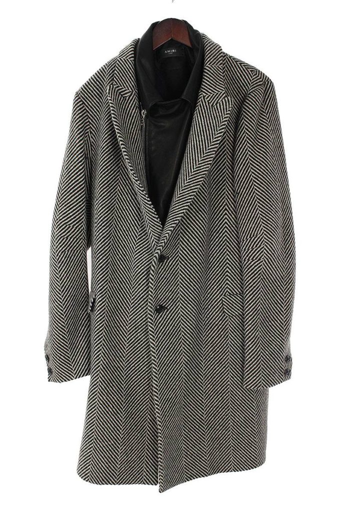 アミリ AMIRI HERRINGBONE COAT ライダースドッキングヘリンボーンコート