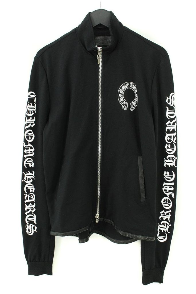 クロムハーツ Chrome Hearts TRACK JACKET/トラックジャケット レザー切替カシミヤ混ダガージップジャージトラックジャケット