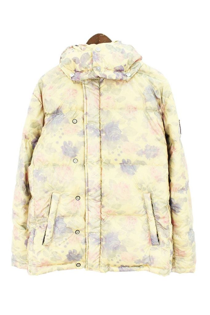 シュプリーム SUPREME × ストーンアイランド STONE ISLAND Lamy Cover Stampato Puffy Jacket バックロゴフラワープリントダウンジャケット