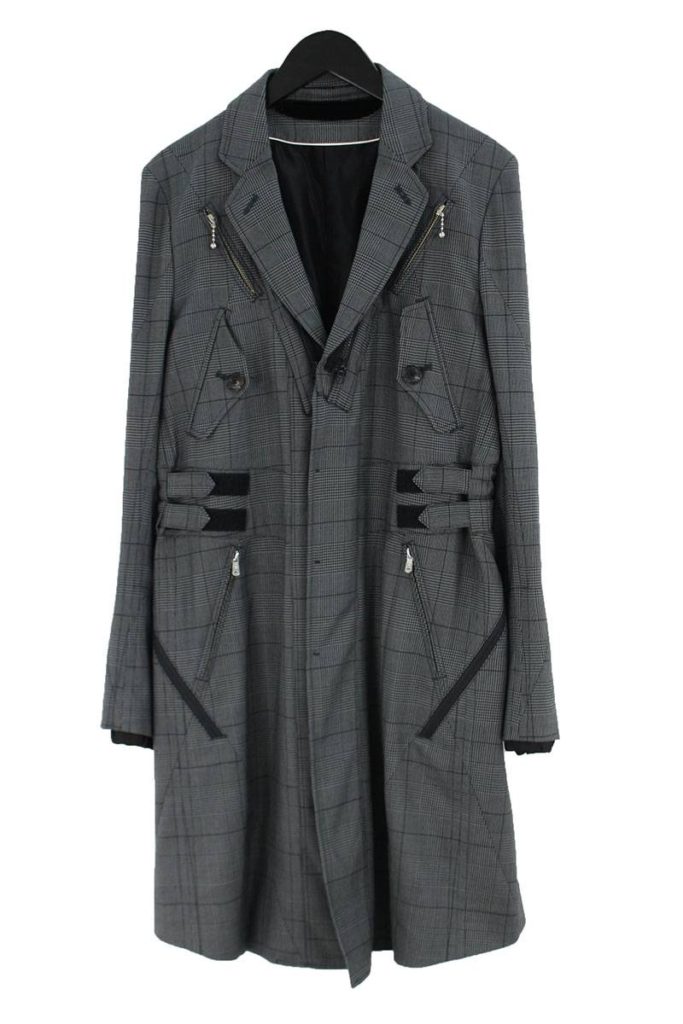 Chesterfield coat sj.0006ass16 グレンチェックマルチジップコート