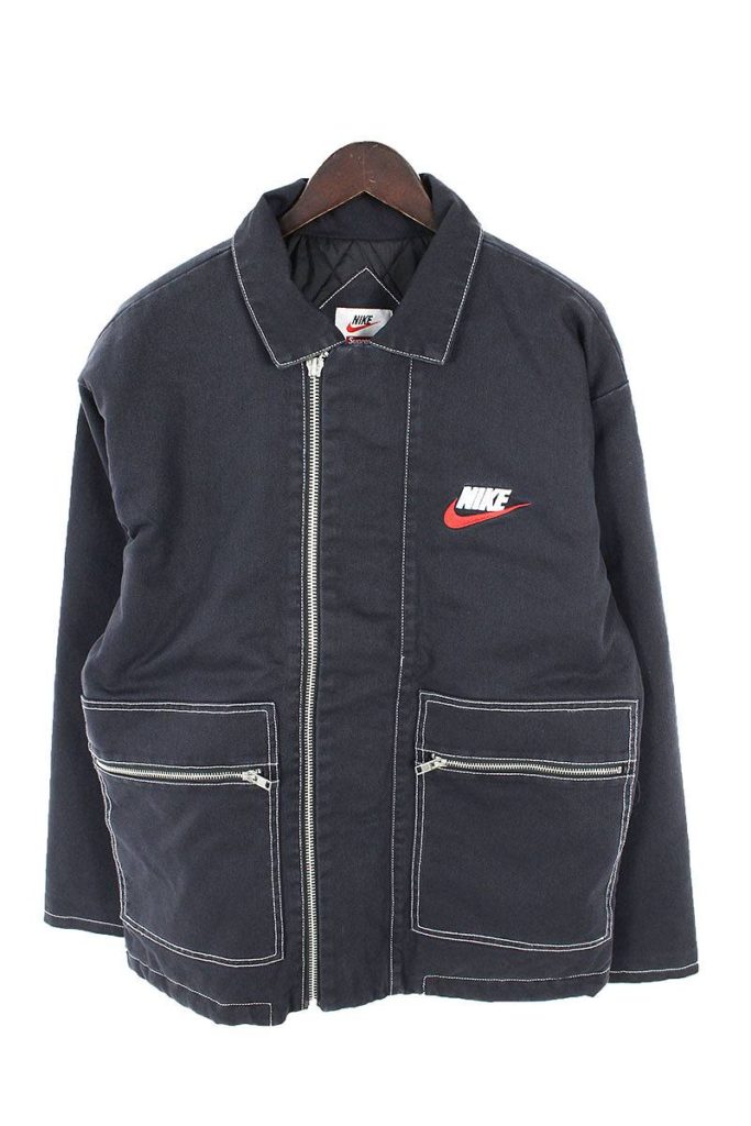 シュプリーム SUPREME × ナイキ NIKE Double Zip Quilted Work Jacket ロゴ刺繍ジップアップジャケット