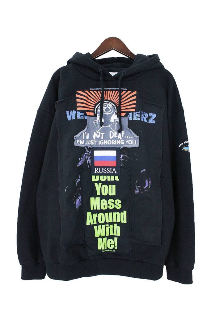 vetements パッチワーク　パーカー