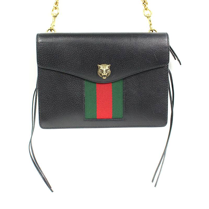 グッチ GUCCI 431283 アニマルモチーフレザーシェリーラインショルダーバッグ