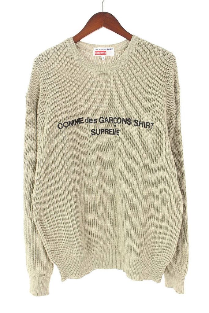 シュプリーム SUPREME × コムデギャルソン COMME des GARCONS Cotton Sweater フロントロゴプリントローゲージニット