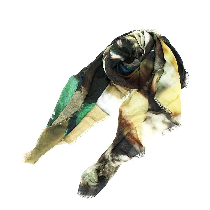 NICK KNIGHT SCARF カシミヤ混モダール総柄スカーフ