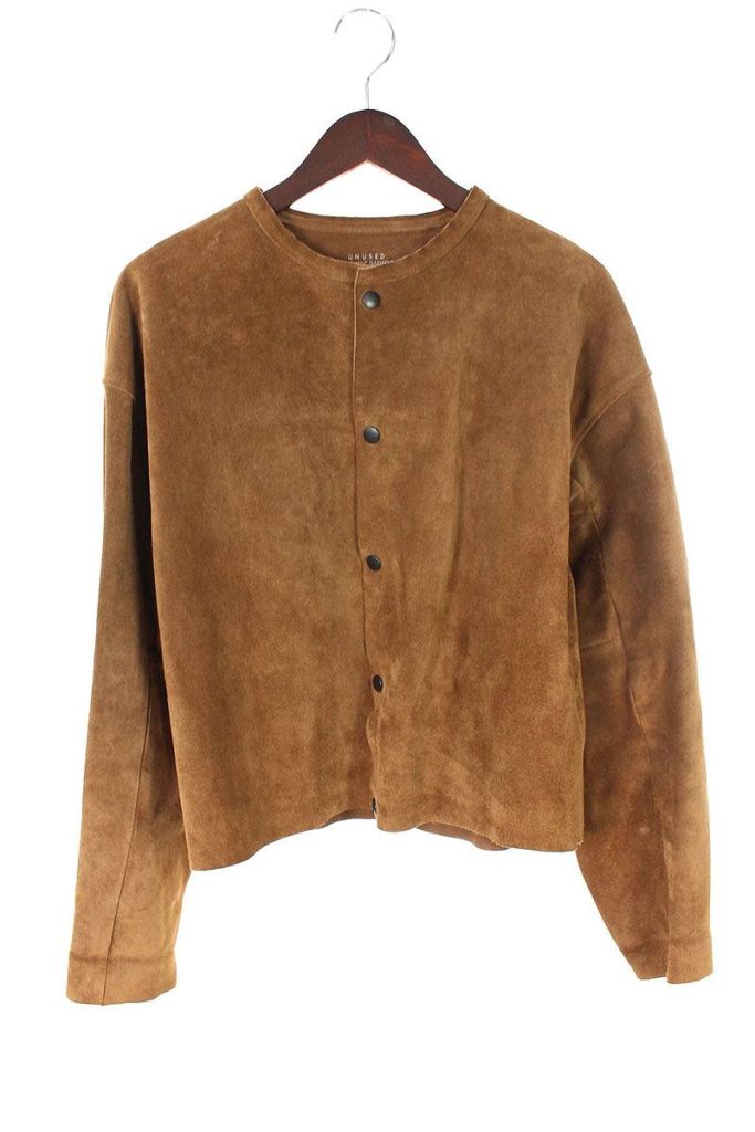 アンユーズド UNUSED No Collar Suede Jacket 【US1403】ノーカラースエードレザージャケット