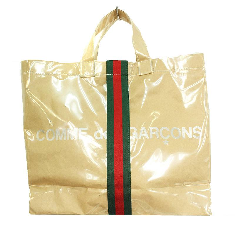 コムデギャルソン COMME des GARCONS × グッチ GUCCI OB-K 201 ホリデーコレクションシェリーラインビニールPVCトートバッグ