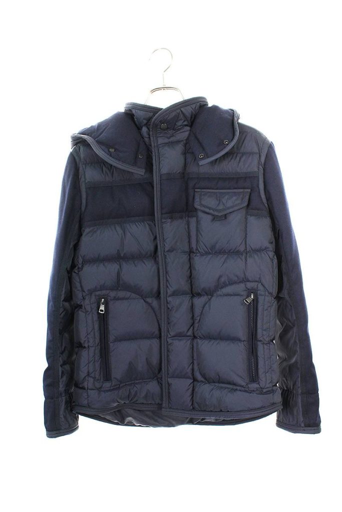 モンクレール MONCLER RYAN ウール切替フーデッドダウンジャケット