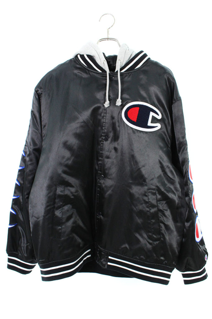 シュプリーム SUPREME × チャンピオン Champion Hooded Satin Varsity Jacket フーデッドサテンバーシティジャケット