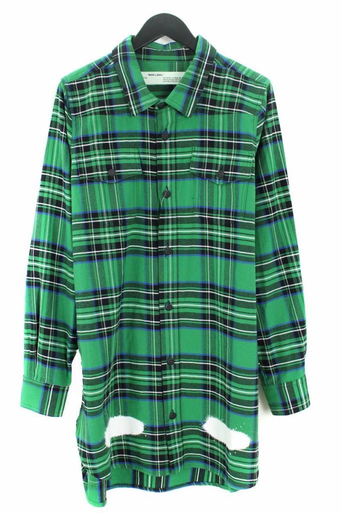 オフホワイト OFF-WHITE DIAG SPRAY CHECK SHIRT 長袖シャツ