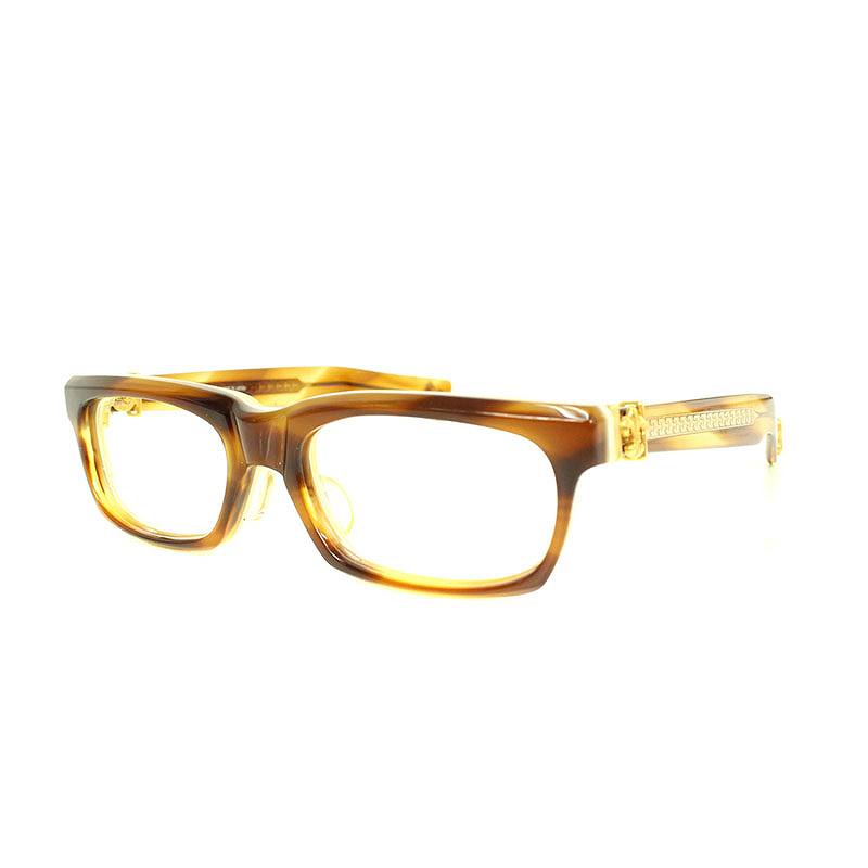 クロムハーツ Chrome Hearts SPLAT ゴールドコーティングBSフレアテンプルウェリントン型眼鏡