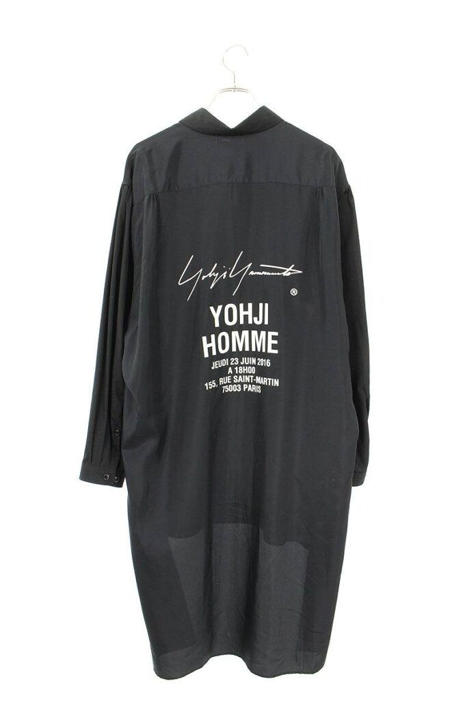 ヨウジヤマモトプールオム Yohji Yamamoto POUR HOMME HW-B08-212 スタッフプリントロング長袖シャツ