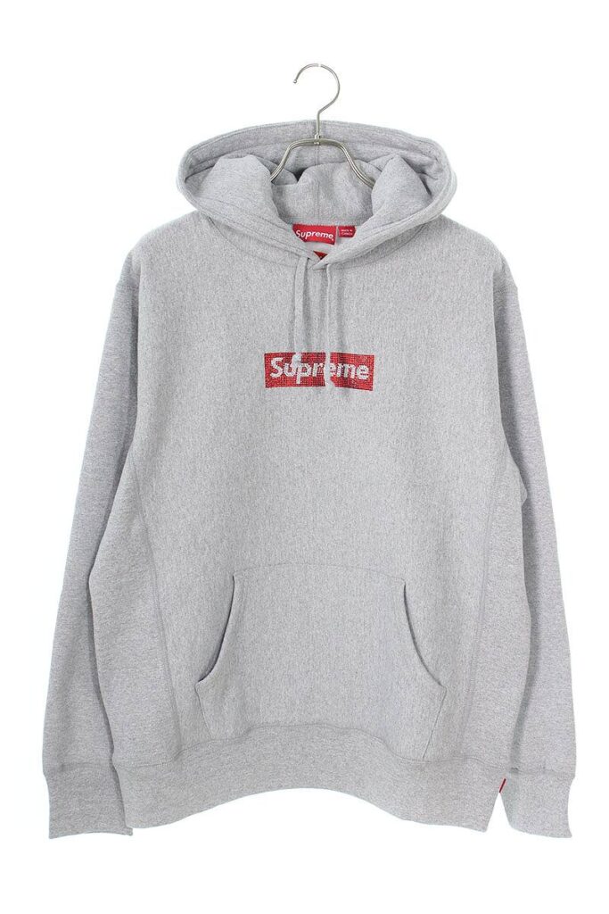 シュプリーム SUPREME × スワロフスキー SWAROVSKI Swarovski Box Logo Hooded Sweatshirt スワロフスキーボックスロゴフーデットスウェットパーカー