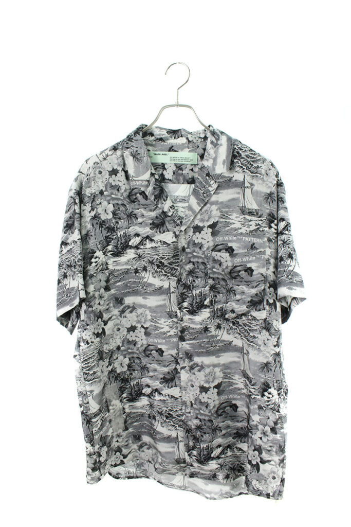 オフホワイト OFF-WHITE HAWAIAN SHIRT オーバーサイズシルクアロハ半袖シャツ