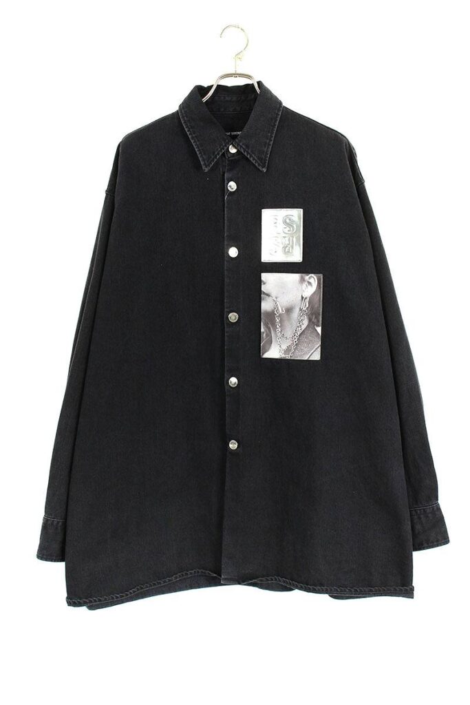 ラフシモンズ RAF SIMONS BIG FIT SHIRT WITH TWO PATCHS ビッグフィットデニムジャケット