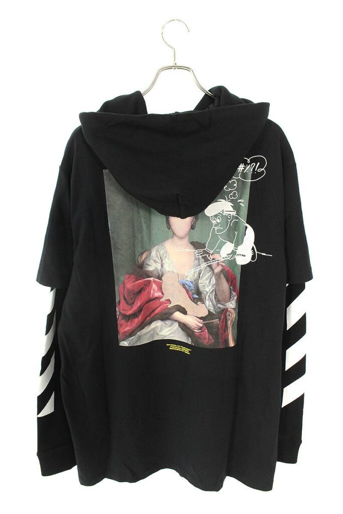 オフホワイト OFF-WHITE DIAG MARIANA DOUBLE TEE HOOD ダイアグマリアナバックプリントパーカー