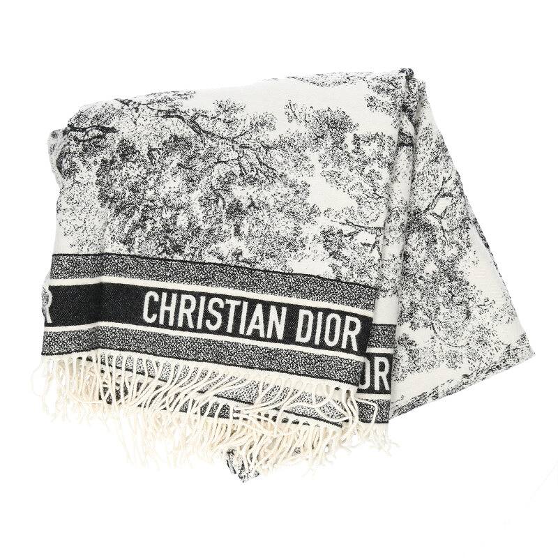 ディオール DIOR 91DFI140INOE 総柄フリンジマフラー