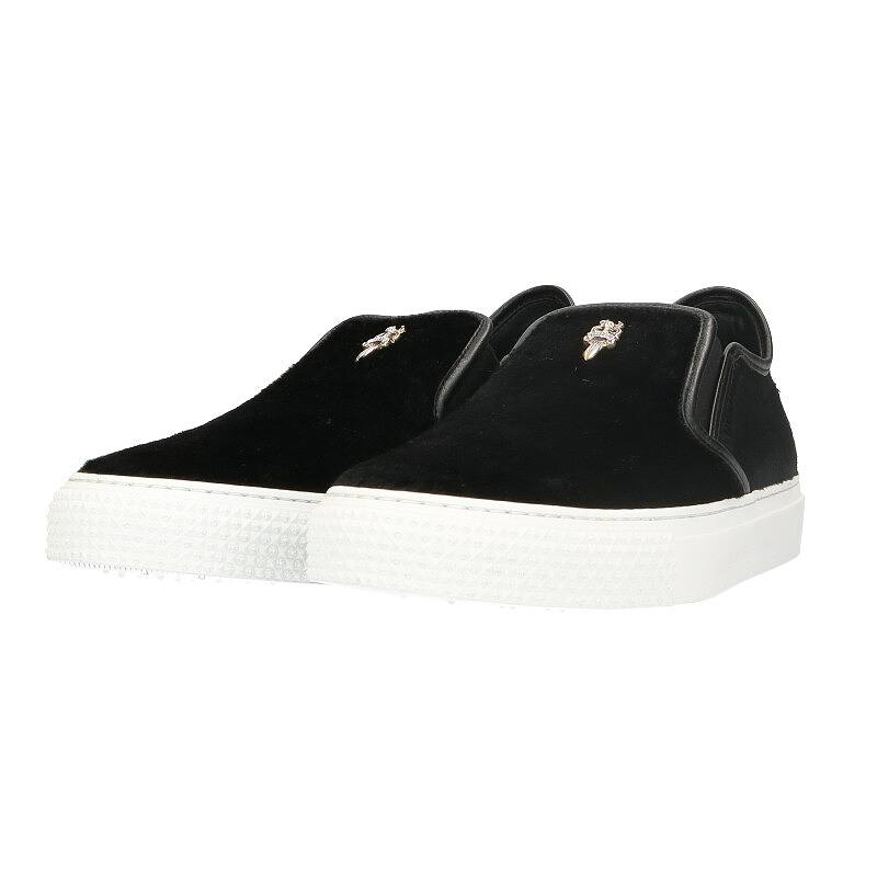 クロムハーツ Chrome Hearts SLIP ON HOC CH PLS PTCH ハラコレザーダガークロスパッチスリッポンスニーカー