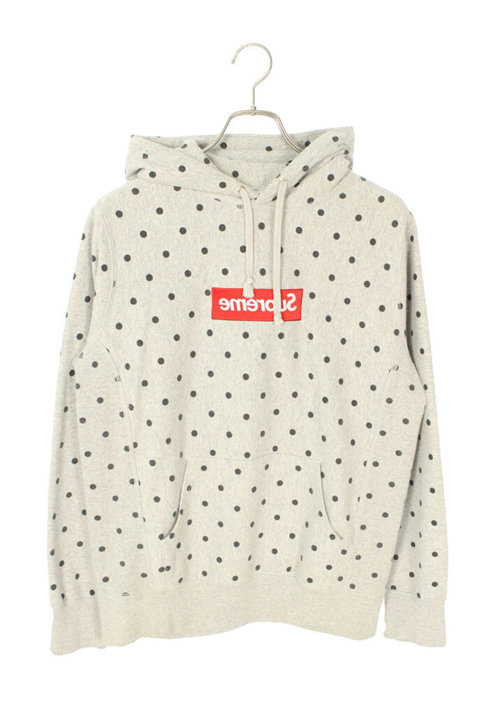 シュプリーム SUPREME × コムデギャルソンシャツ COMME des GARCONS SHIRT×DSMG Box Logo Pullover 反転ボックスロゴドット柄プルオーバーパーカー