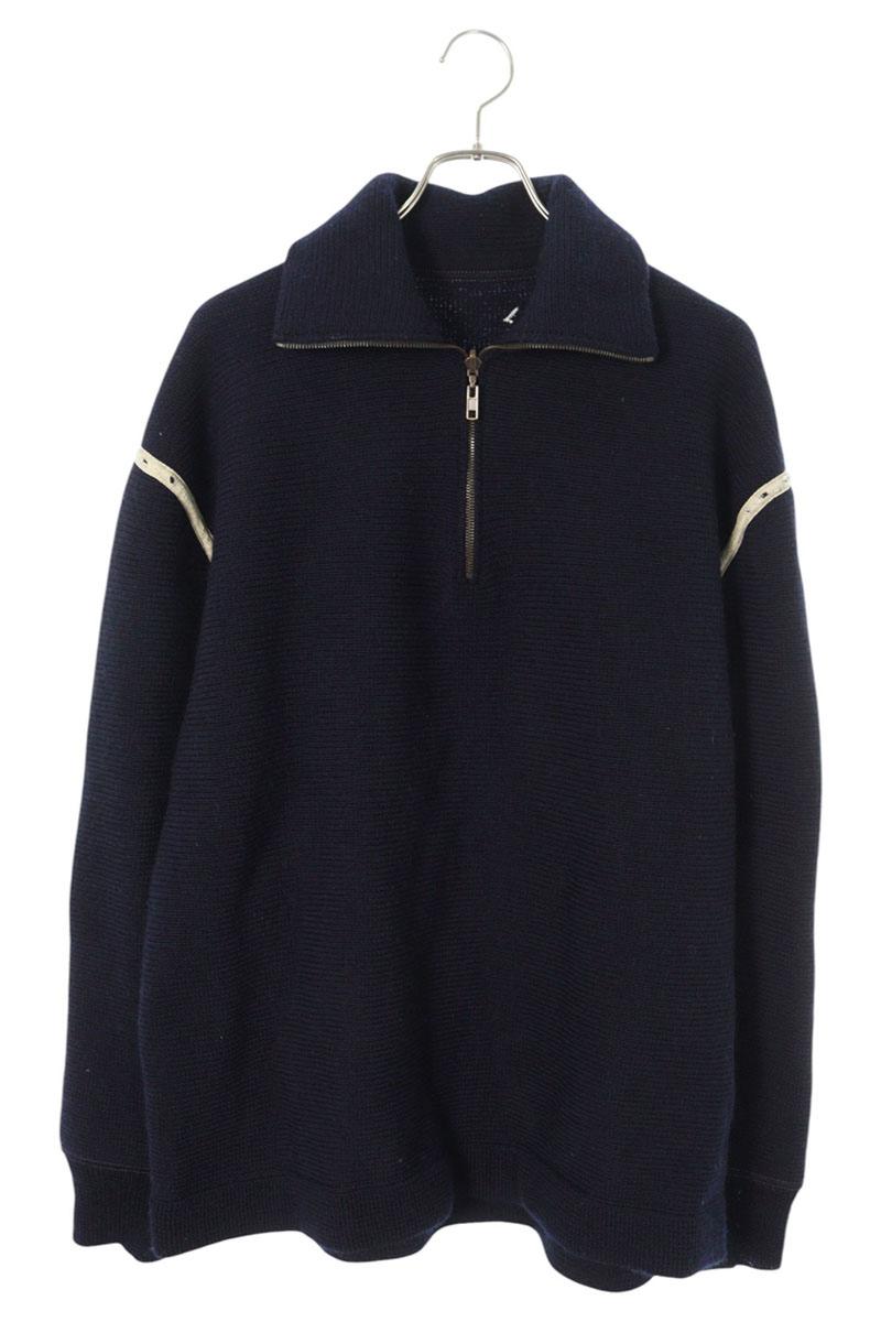 デニムエルボーパッチハーフジップニット S50HA1072
