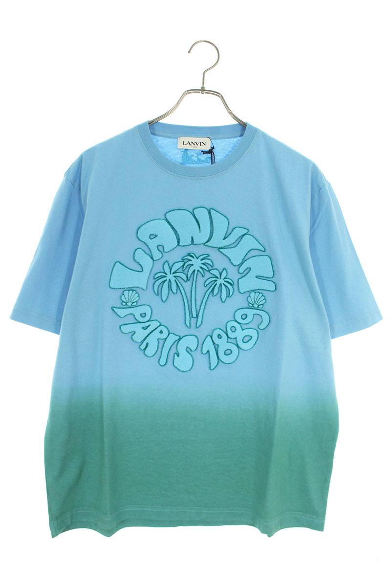 RM-TS0005-J013-A22 フロント ロゴ エンボス クルーネック Tシャツ