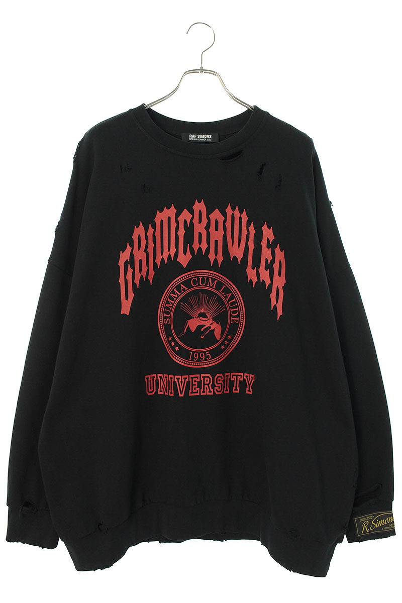 デストロイ加工 オーバーサイズ スウェット 22SS Destroyed crewneck sweater Grimcrawier 221-M168