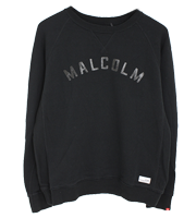 MALCOLM英字プリントコットン スウェットカットソー