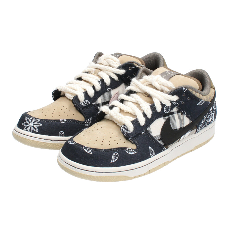 NIKE SB ナイキエスビー DUNK LOW PRM QS TRAVIS SCOTT CACTUS JACK CT5053-001 トラビススコット ダンクロープレミアムカクタスジャックスニーカー ネイビー/ベージュ US9/27cm