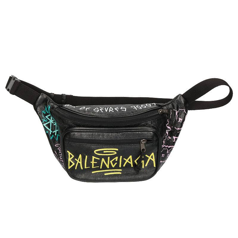 バレンシアガ BALENCIAGA 529550 エクスプローラー グラフィティプリントレザーウエストバッグ