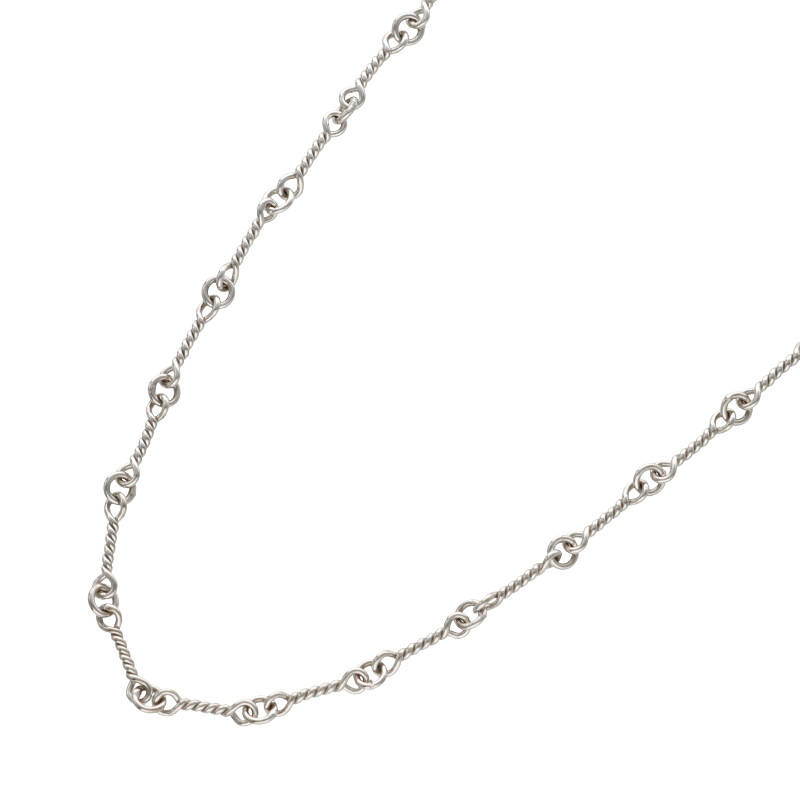 CHROME HEARTS クロムハーツ 18KWG NECKCHAIN T/ツイストチェーン 18inch ホワイトゴールドネックレス